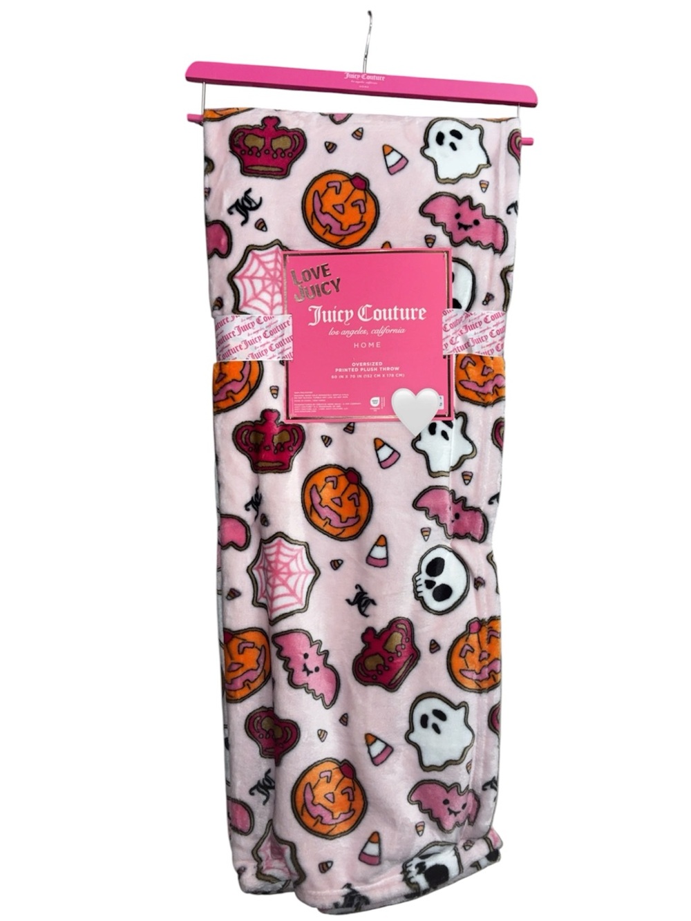Juicy Couture Pink Halloween Fleece Sleep Sack with Pumpkin & Ghost Motifs